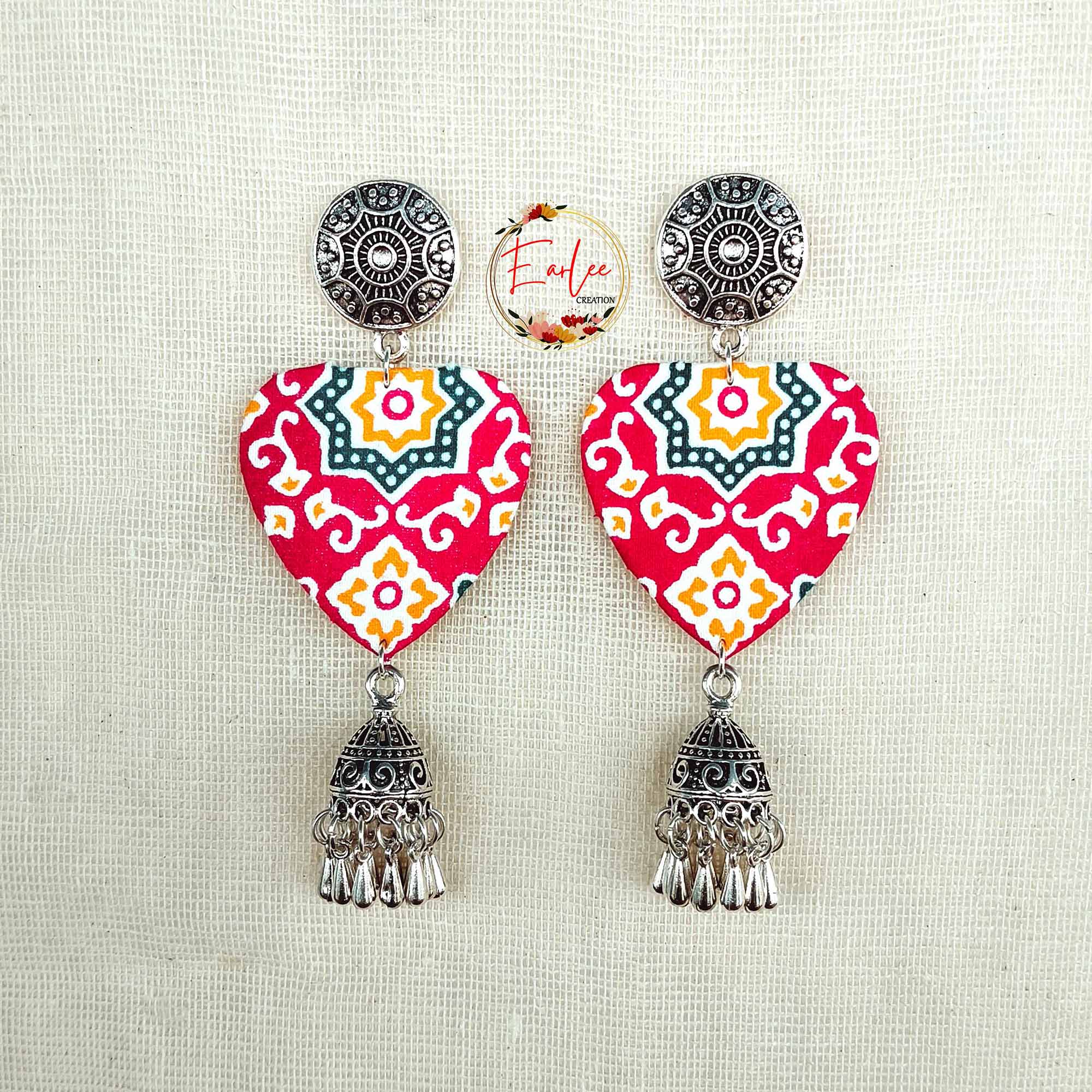 Ajrak Pink Jhumka